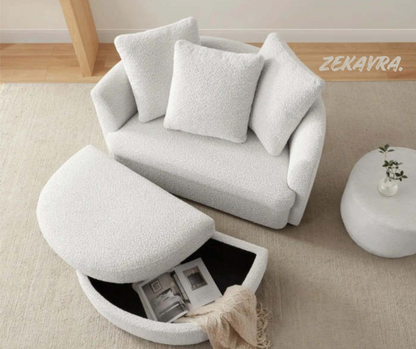 Zekayra™ Lounger with Storage Ottoman